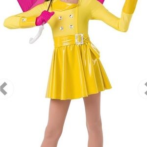 Costume, Halloween Morton’s Salt?, rain coat dress,  dance, child medium, yellow